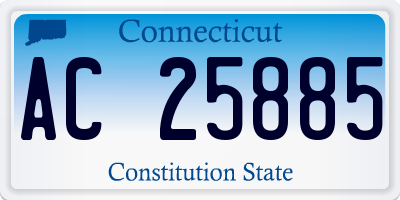 CT license plate AC25885