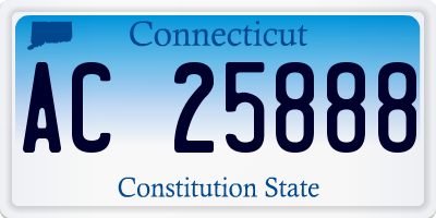 CT license plate AC25888