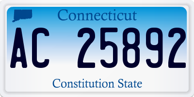 CT license plate AC25892