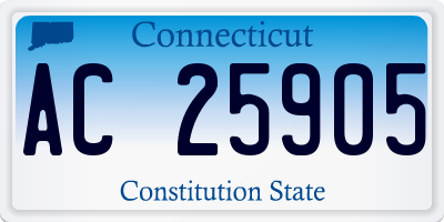 CT license plate AC25905