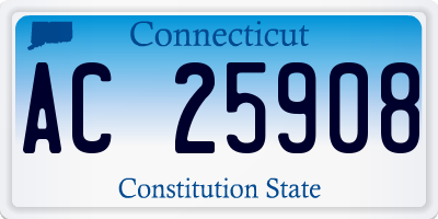 CT license plate AC25908