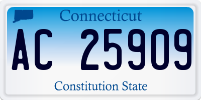 CT license plate AC25909