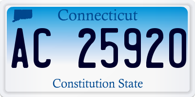 CT license plate AC25920