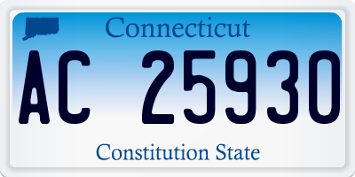 CT license plate AC25930