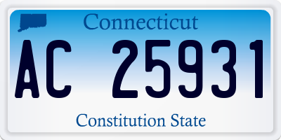 CT license plate AC25931