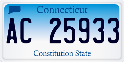 CT license plate AC25933