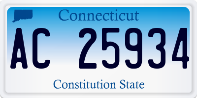 CT license plate AC25934