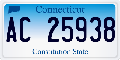 CT license plate AC25938