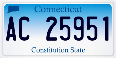 CT license plate AC25951