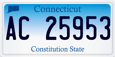 CT license plate AC25953