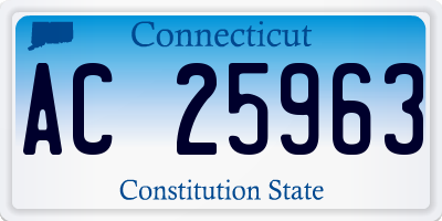 CT license plate AC25963