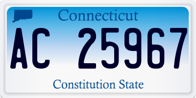 CT license plate AC25967