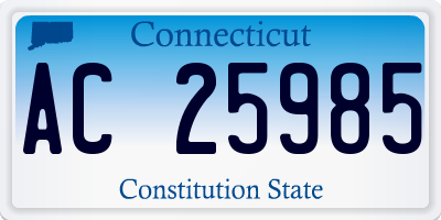 CT license plate AC25985