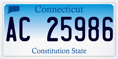 CT license plate AC25986