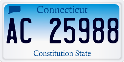 CT license plate AC25988