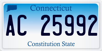 CT license plate AC25992