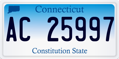 CT license plate AC25997