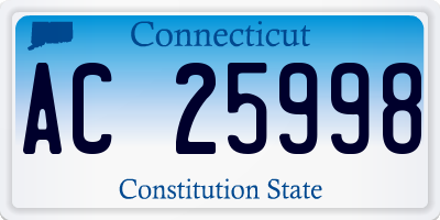 CT license plate AC25998