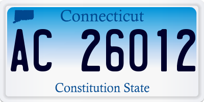 CT license plate AC26012