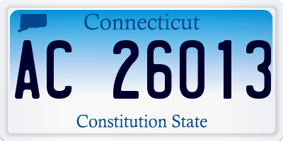 CT license plate AC26013