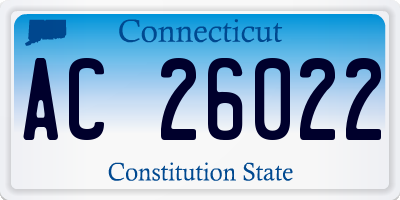 CT license plate AC26022