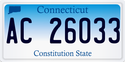 CT license plate AC26033