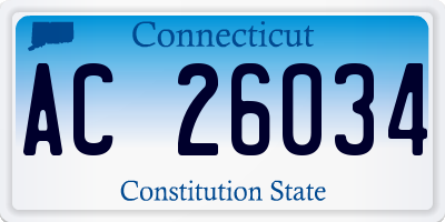 CT license plate AC26034