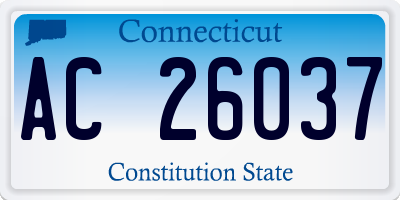 CT license plate AC26037