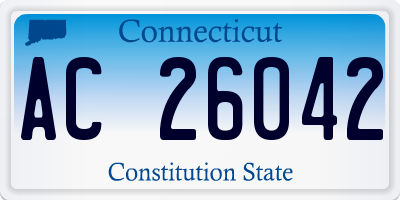 CT license plate AC26042