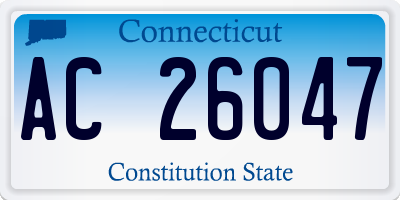 CT license plate AC26047