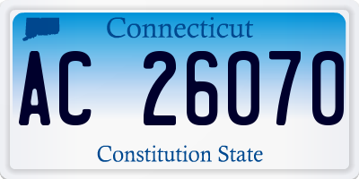 CT license plate AC26070