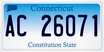 CT license plate AC26071