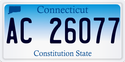 CT license plate AC26077