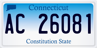 CT license plate AC26081