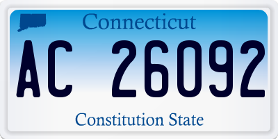CT license plate AC26092
