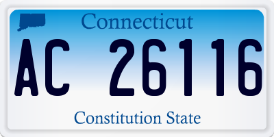 CT license plate AC26116