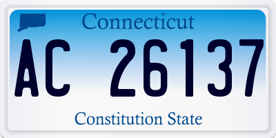 CT license plate AC26137