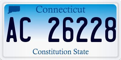 CT license plate AC26228