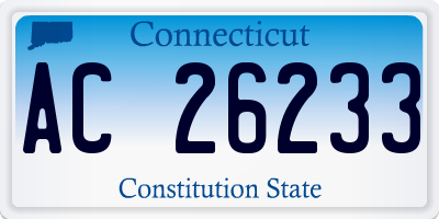 CT license plate AC26233