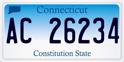 CT license plate AC26234