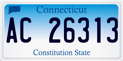 CT license plate AC26313