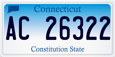 CT license plate AC26322