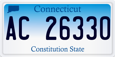CT license plate AC26330