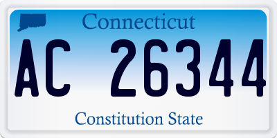CT license plate AC26344