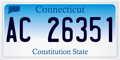 CT license plate AC26351