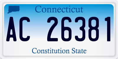 CT license plate AC26381