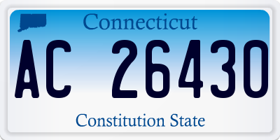 CT license plate AC26430