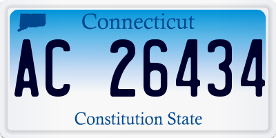 CT license plate AC26434