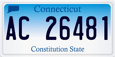 CT license plate AC26481