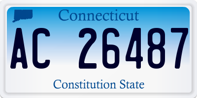 CT license plate AC26487